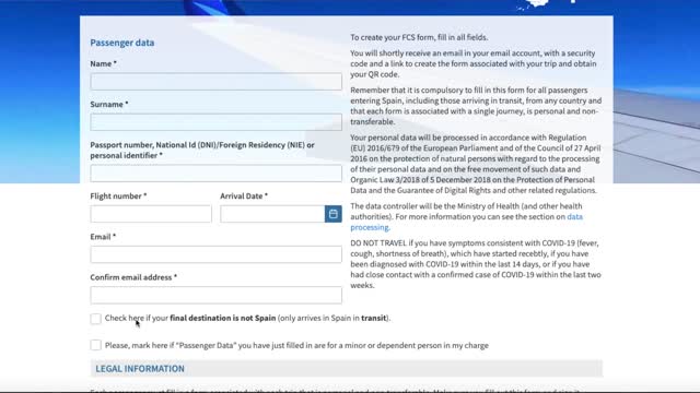 How to fill out the FCS form to travel to Spain | Health Control Form Spain