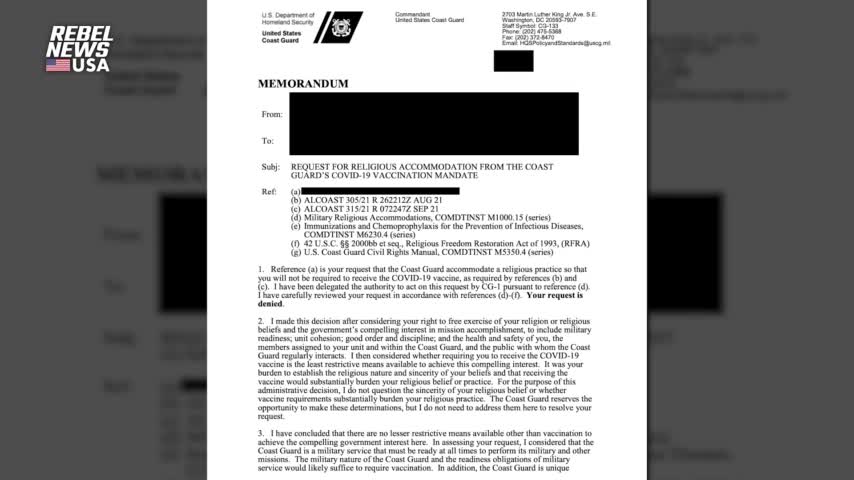 U.S Coast Guard Dismissing Unvaccinated Members Despite Medical & Religious Exemption Appeals