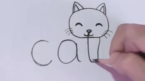 Drawing a Cat with the word Cat!