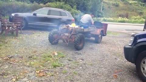 Abandoned old tractor starts after many years