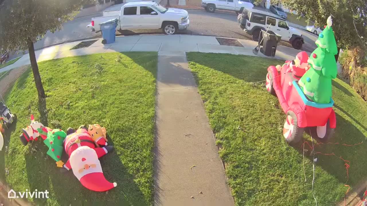 Lawnmower Destroys Christmas Decoration Cord