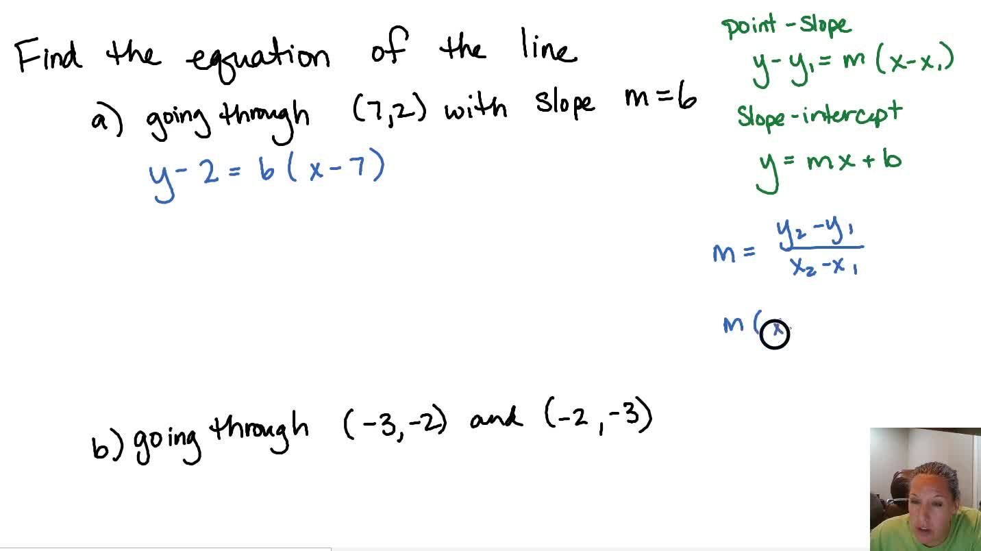 Using Points to Find the Equation of a Line