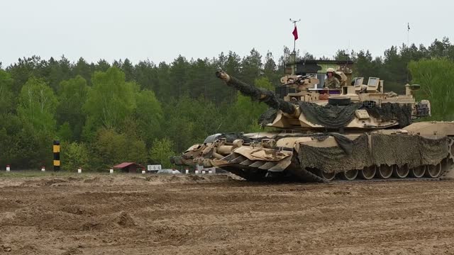 Abrams Tanks at Defender Europe 22