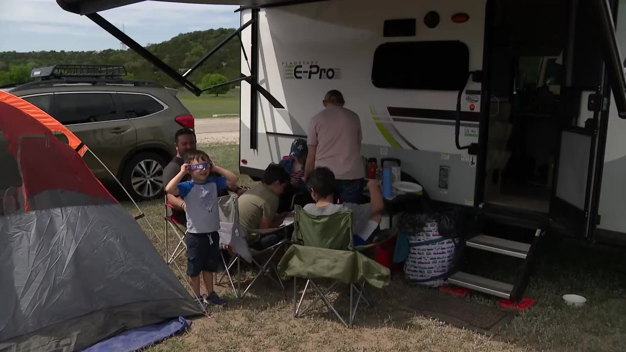 Those who've flocked to Texas total solar eclipse zone hope weather cooperates