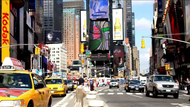 Times Square during a sunny day