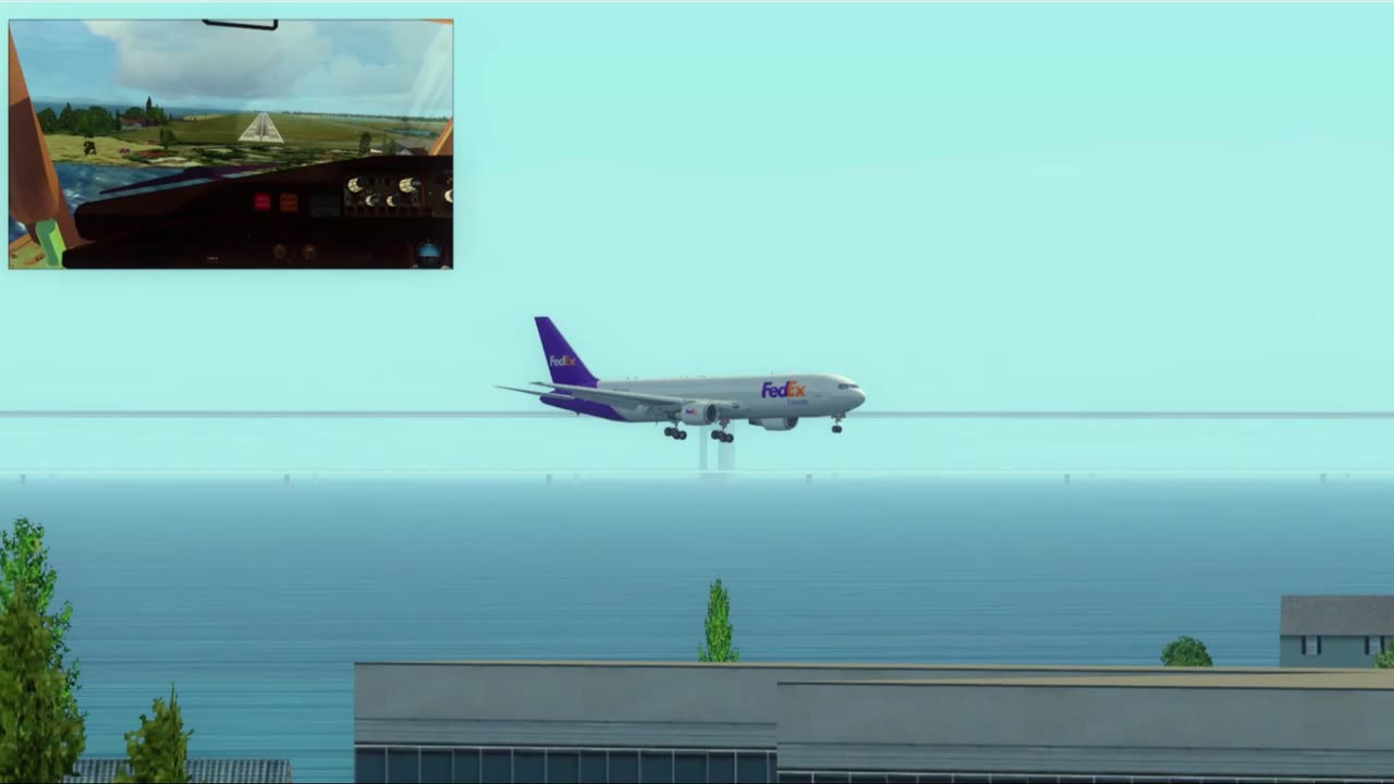 FedEx Boeing drifting off the runway after landing in Oakland (FSX) ✈️#aviation