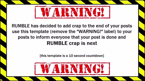 WARNING about END of POST crap added by RUMBLE to your posts