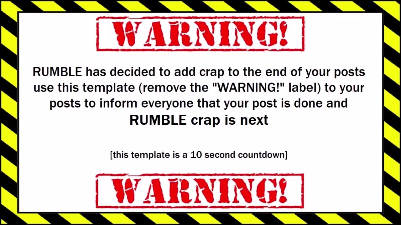 WARNING about END of POST crap added by RUMBLE to your posts