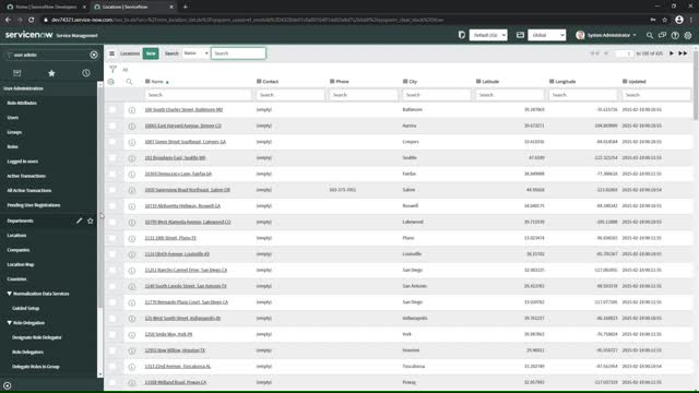 How to find all User locations in ServiceNow [Paris]