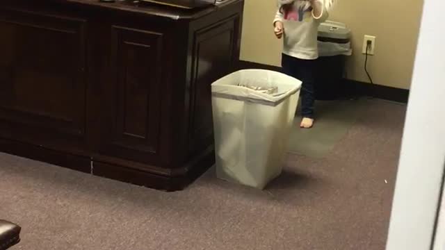 Girl In Giant Tiger Mask Trips Over Garbage She Can't See