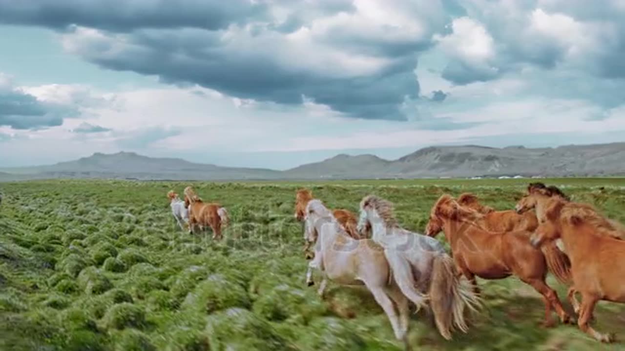 Wild Horses Running Galloping