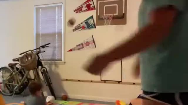 Missed Basket Ends with Small Basketball to the Face