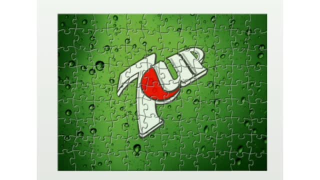 Puzzle. 7up brand logo.