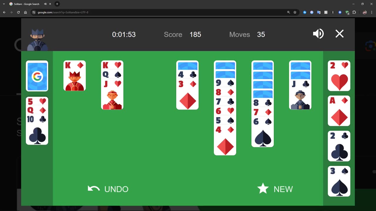 (Full Gameplay) Google Solitaire [1080p] - No Commentary