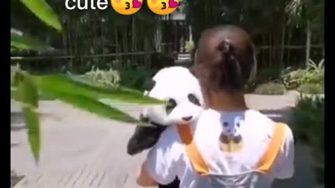 Cute 😘 panda girl giving love 💯😍