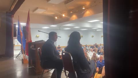 Danielle Smith speaks in Westlock Friday, August 16, 2024