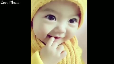 Cute baby playing