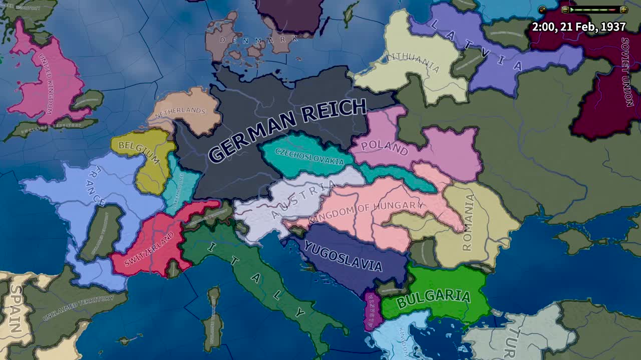 What If All Nations Were Reduced To Their Capital-HOI4 Timelapse WW2