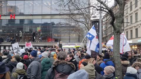 SWEDEN SAYS NO! EXTREMLY BIG demonstration in Sweden against vaccine passport