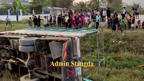 A Korean car crashed in Kampong Speu province, but no one was seriously injured