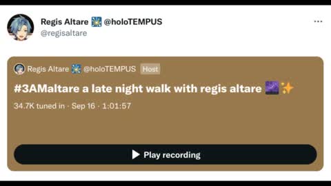 【Regis Altare】twitter space 09/16/2022