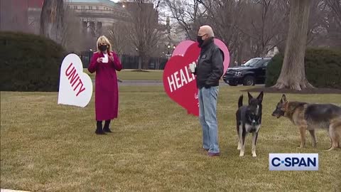 President Biden and First Lady View White House Valentine's Day Decorations