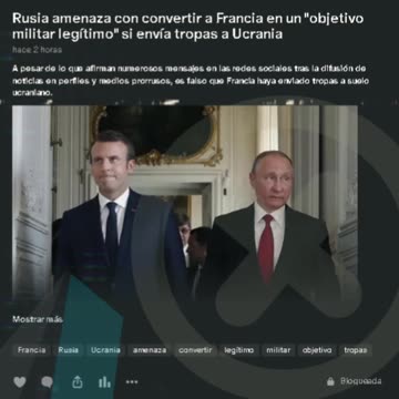 Rusia amenaza con convertir a Francia en un "objetivo militar legítimo" si envía tropas a Ucrania