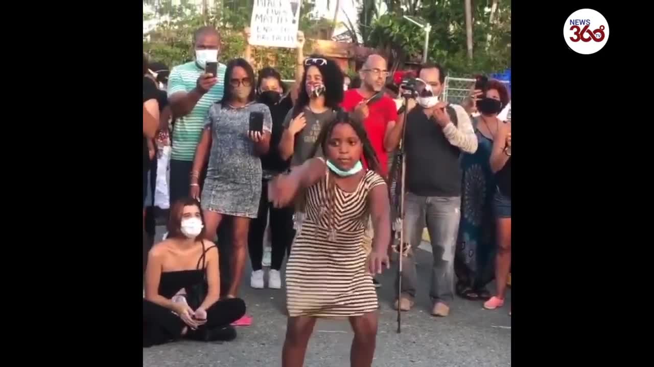 Girl Performs African Bomba Dance