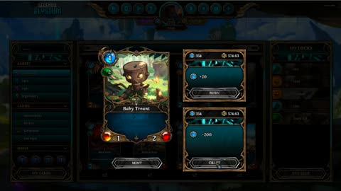 Legends of Elysium - Crafting card (Baby Treant)