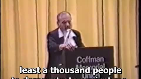 Rabbi Meir Kahane HYD speaks at University of Minnesota