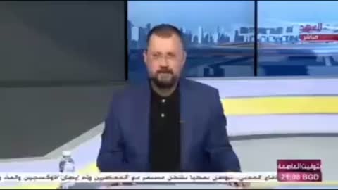Apresentador tem mal súbito ao vivo, Iraque.