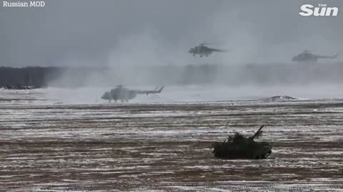 Russian and Belarusian military carryout missile drills at Ukraine border