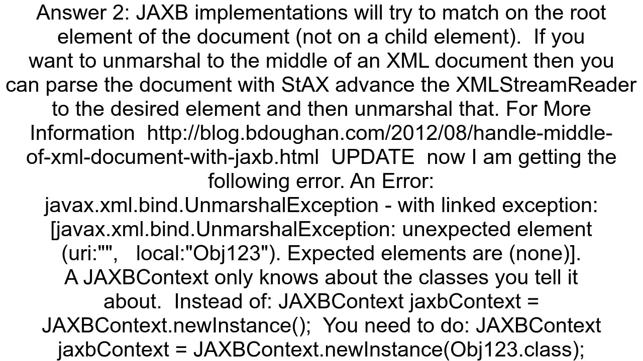 JAXB Unmarshalling not working Expected elements are none