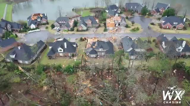 Shoal Creek, Al tornado damage from drone, 3-25-2021 High Risk Outbreak