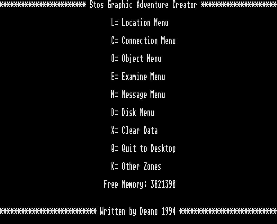 Atari ST Program - STOS Graphic Adventure Creator