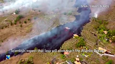 Lava VOLCÁNICA arrasa pueblo en España (Erupción Volcán LA PALMA isla)