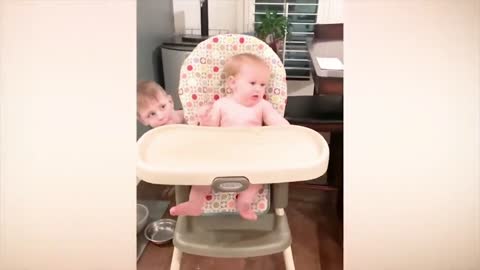 Hide and seek moment between two brothers in kitchen 😍