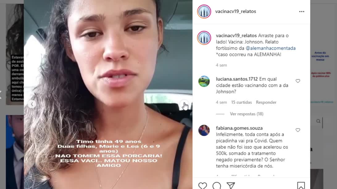 Mulher Relata morte amigo pos vacina na Alemanha