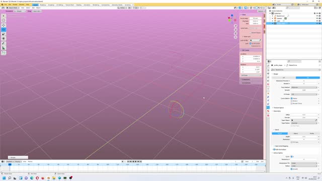 Blender 3.2.2 - NURBS Curve - Tilt and Radius - tutorial EN 2022