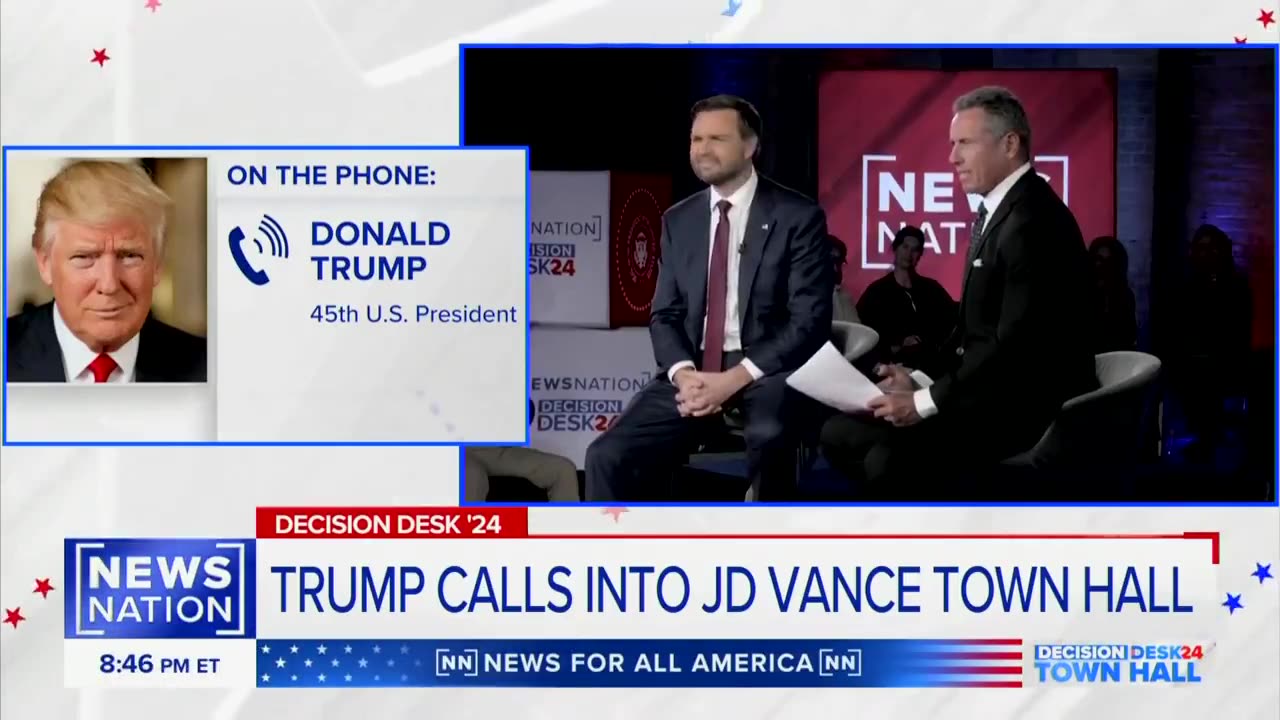 Trump surprises JD Vance by calling in during his Town Hall with Fredo.