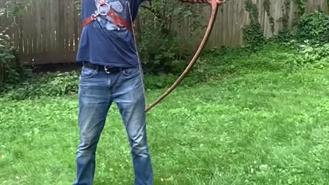 70 INCH LONGBOW HOMEMADE $7! SUPER POWERFULL 65# DRAW