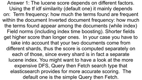 Elasticsearch gives different scores for same documents