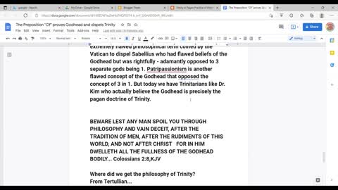 The Preposition "Of" proves Godhead and dispels Trinity