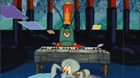 Squidward Is Playing With Tiles While Plankton Plays The Piano 🎹