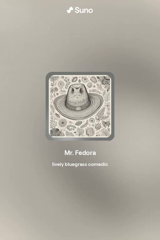 "Mr. Fedora" Bluegrass Song - version 2