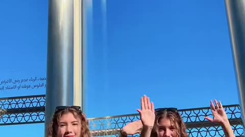 Twin sisters at the Top of Burj Khalifa! We just love this dance!