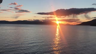 Leaving Endicott Arm & Dawes Glacier, Alaska sunset, NCL Jewel 12May2022