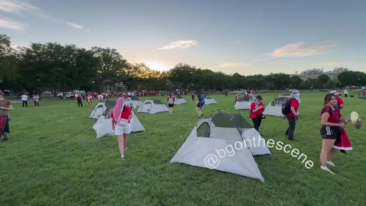 BREAKING: Protesters have just set up an encampment on The Ellipse outside the White House