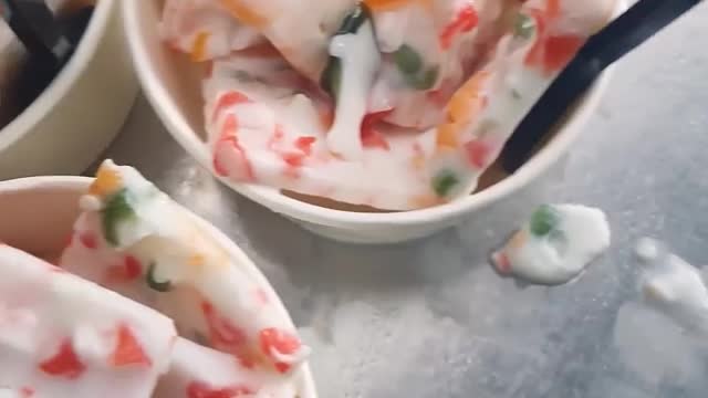 Making yummy fish shaped jelly ice cream