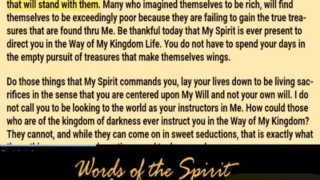 Words of the Spirit. Aug 18 2022